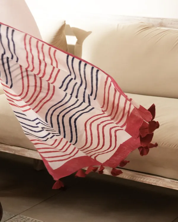 Baby_Pink_Cotton_Waves_H_Block_Printed_Mul_Saree_With_Tassels_For_Women